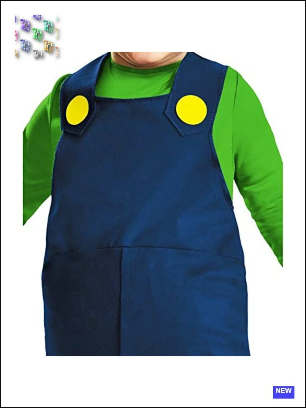 Luigi Toddler Costume Kids Halloween Cosplay Pretend Play 3T-4T
